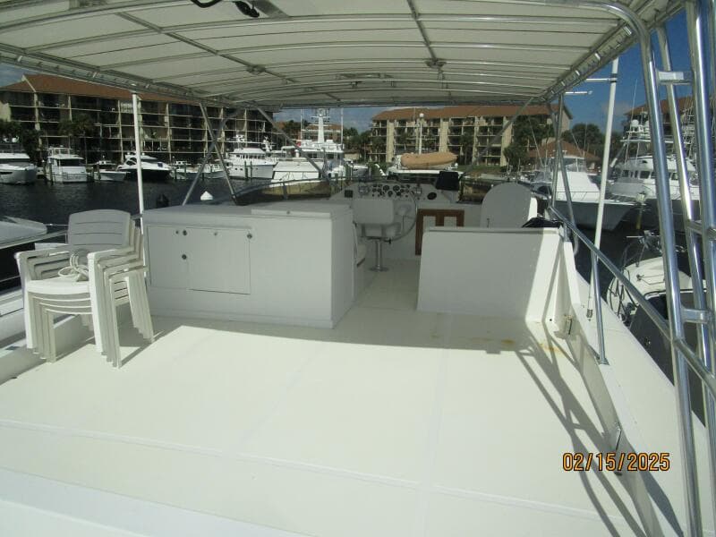 57' DeFever flybridge forward