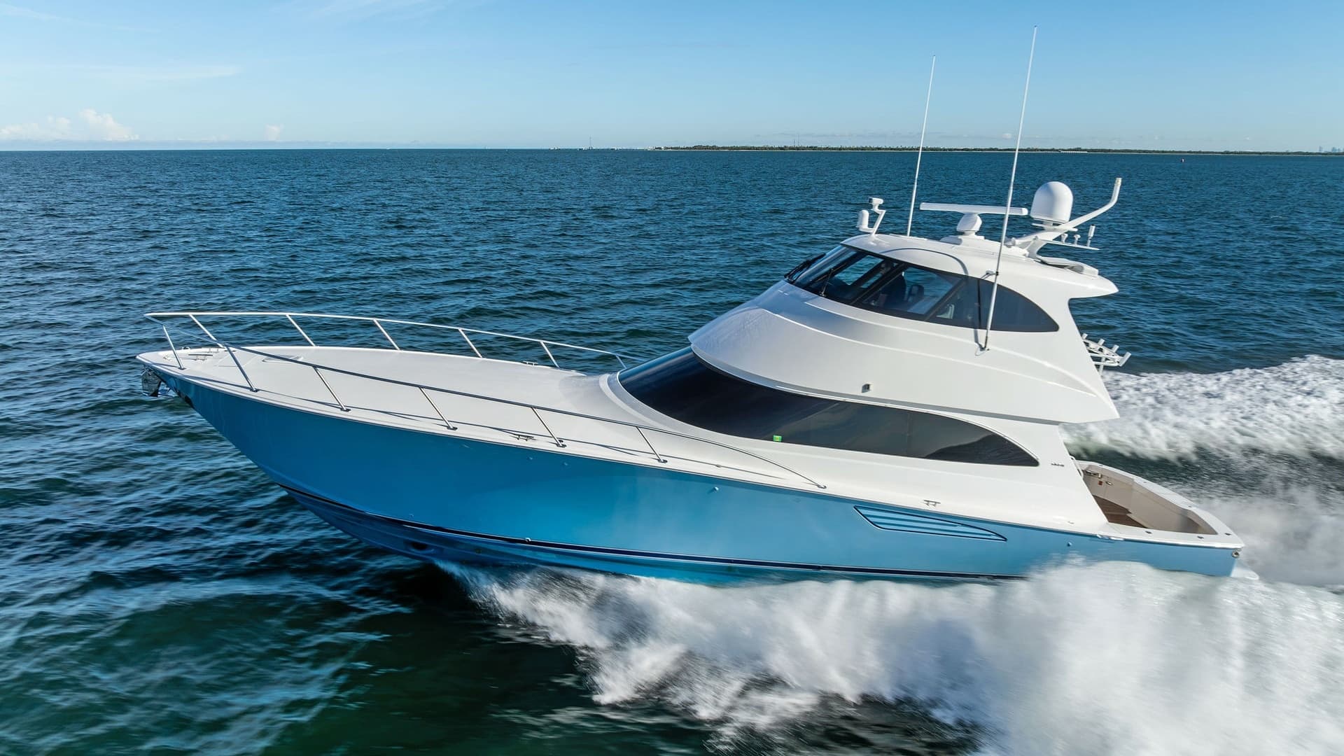Viking 62 Enclosed Bridge in Motion
