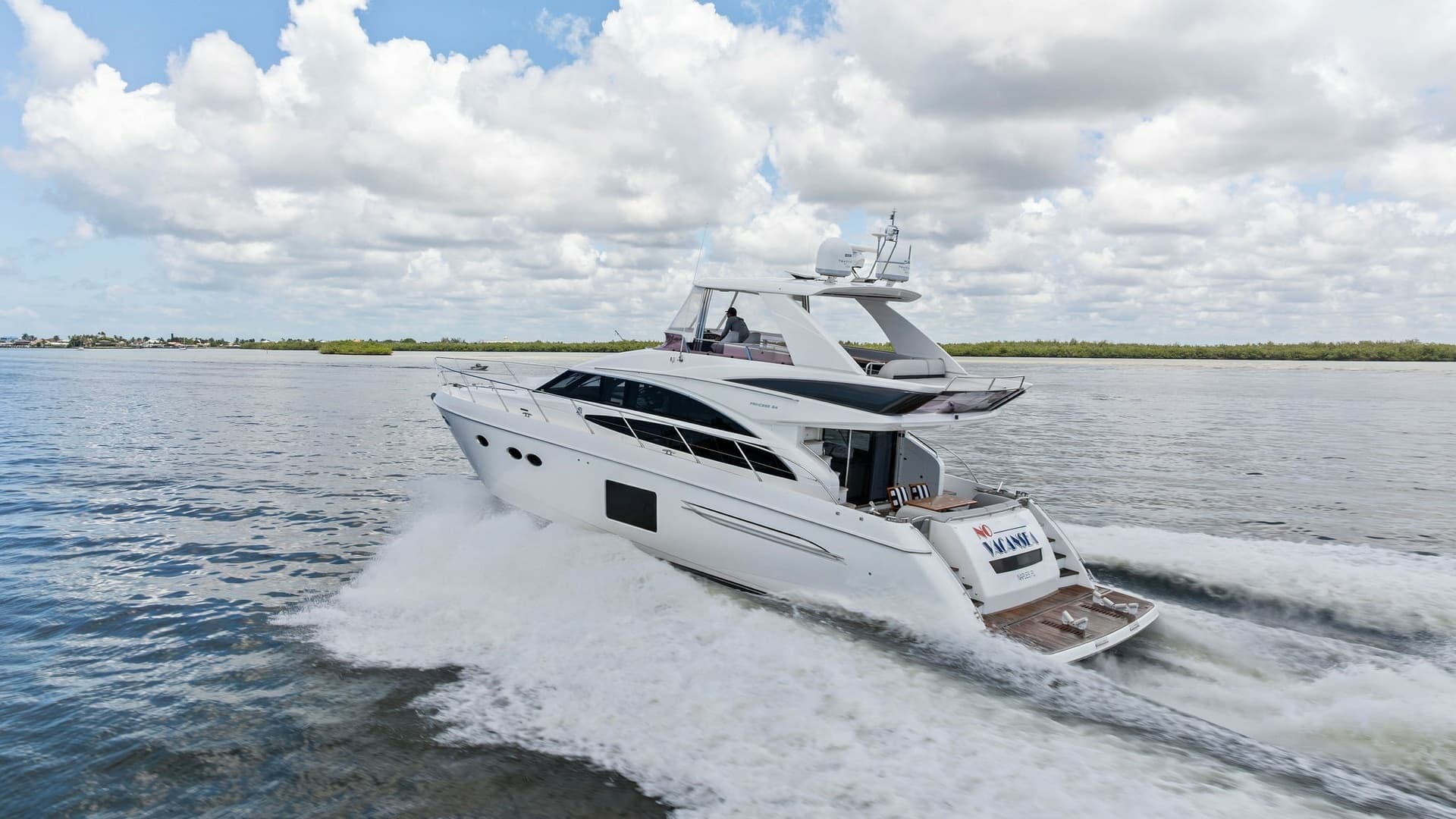 Dynamic Side View of Flybridge Cruiser