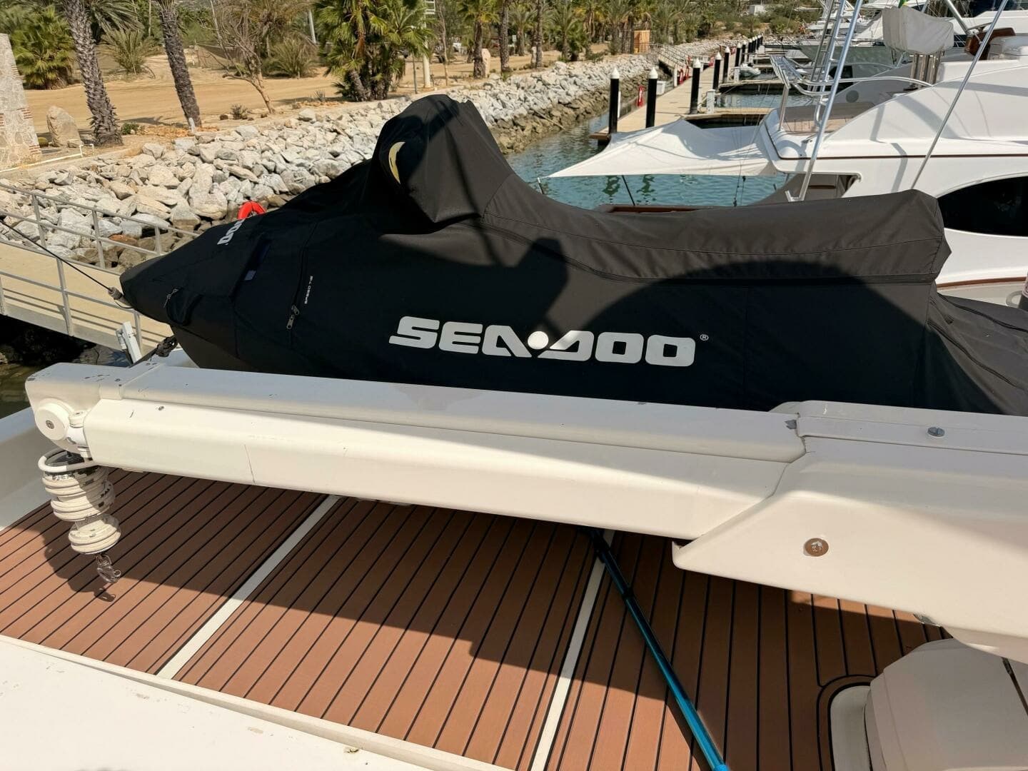 2000 Ferretti Yachts 72 Motoryacht - "BELLA": Aft Deck with Jet Ski Storage