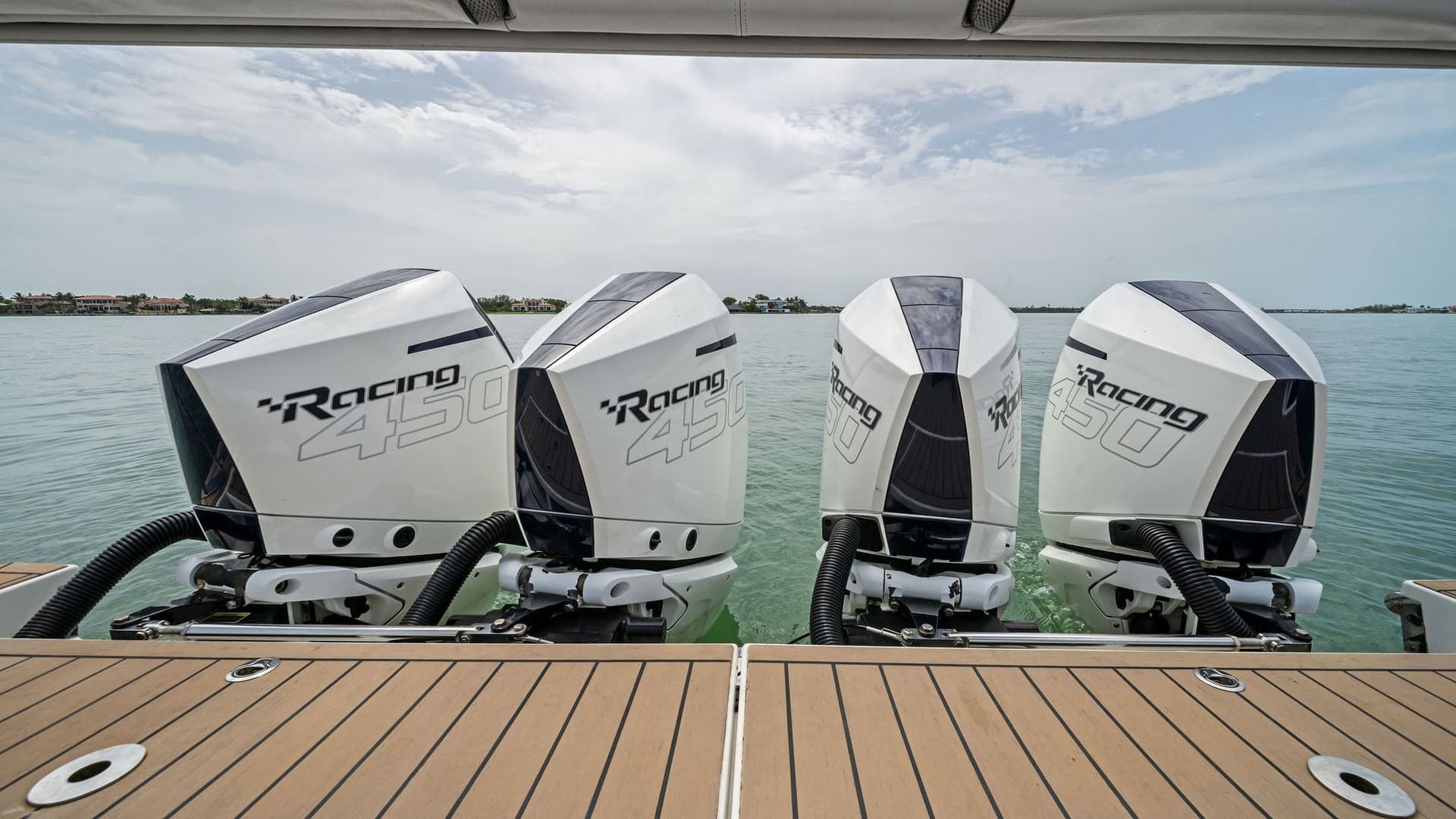 Quad Outboard Engines on Swim Platform