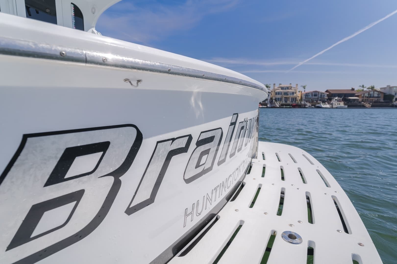 2003 Hatteras 54 Convertible - "BRAINWAVE": Stern View with Swim Platform