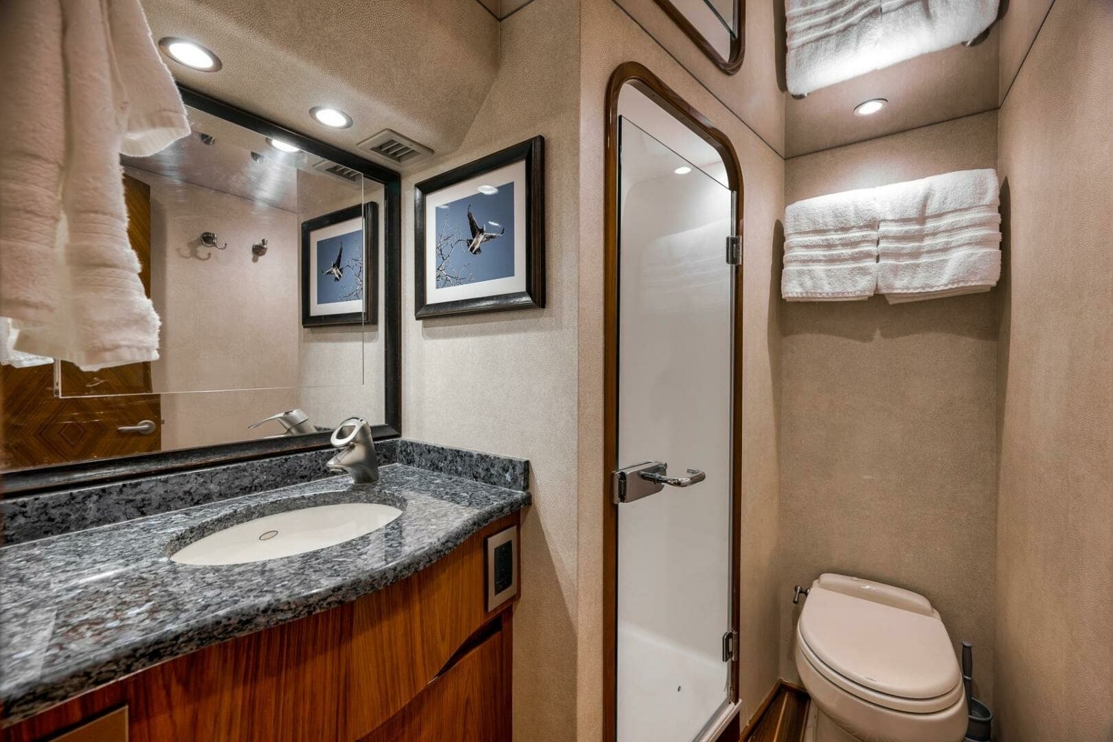 2011 Viking 76 Enclosed Bridge- TEUSEAS- MAster Stateroom Head