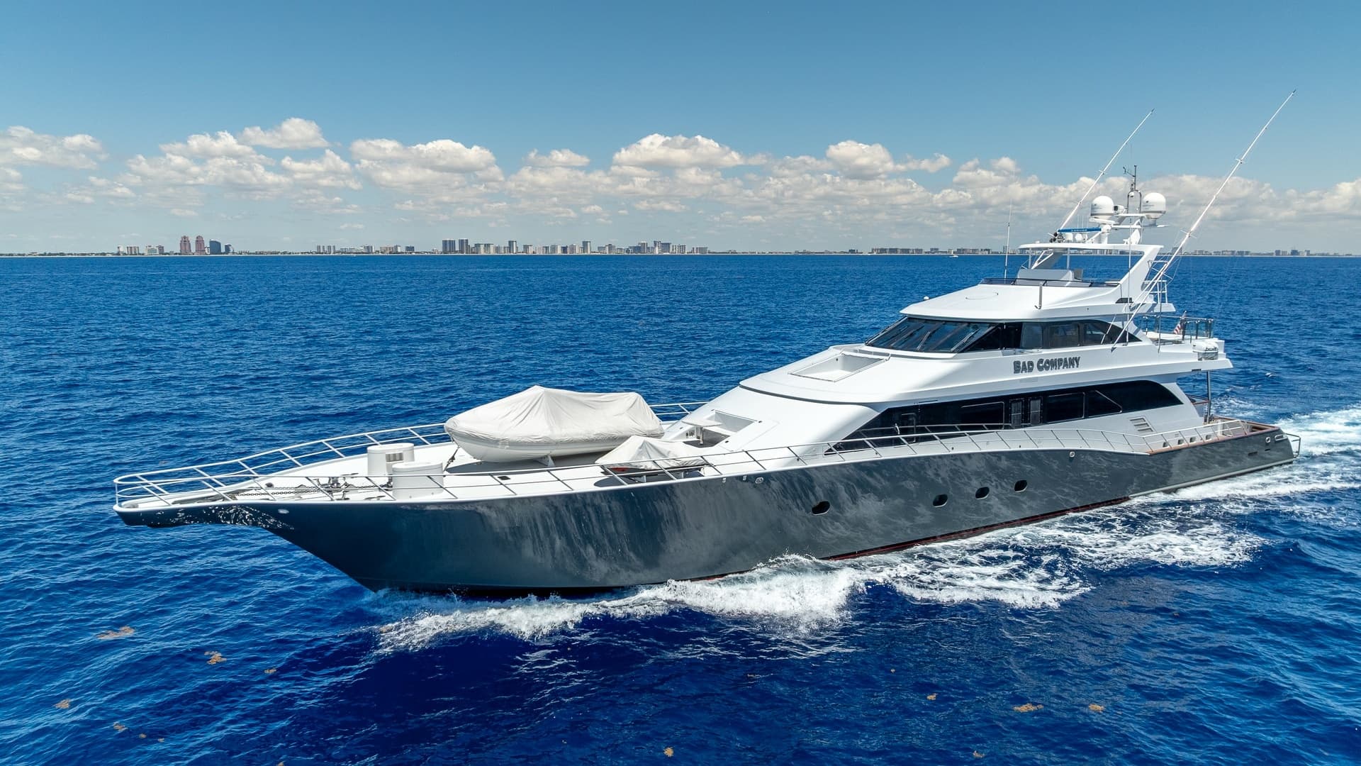 1998 Trinity Yachts Sport Fisherman - BAD COMPANY: Side View of Sport Fisherman