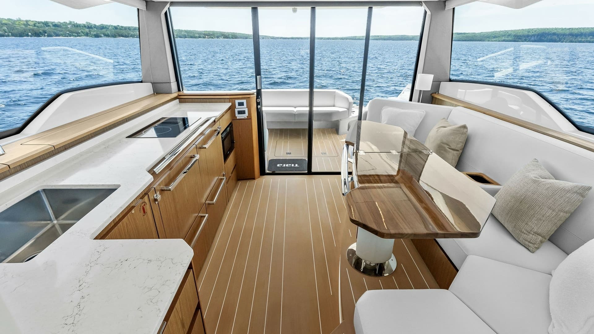 Salon and Galley with Aft View