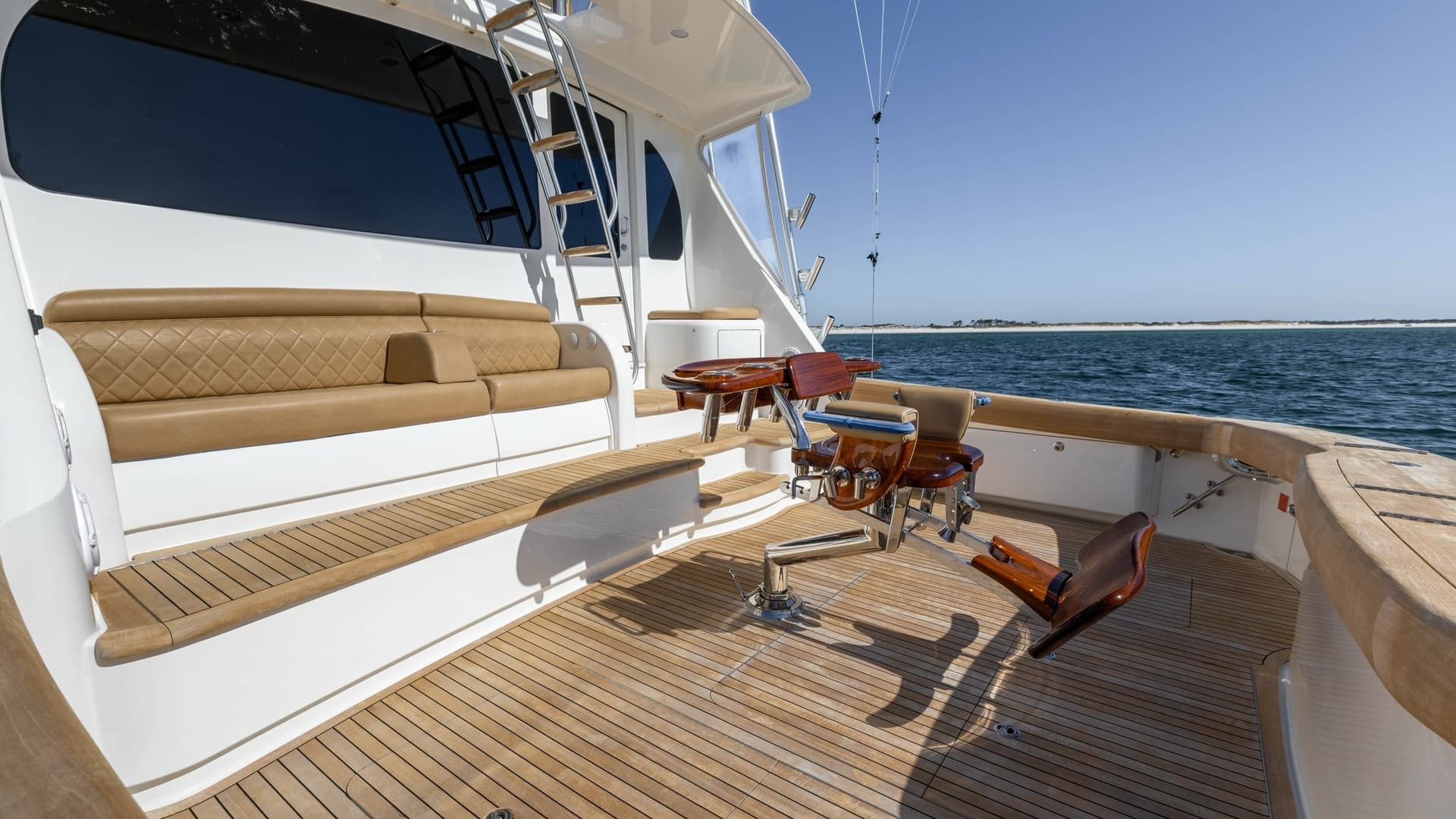 Spacious Aft Deck with Seating and Fishing Chair