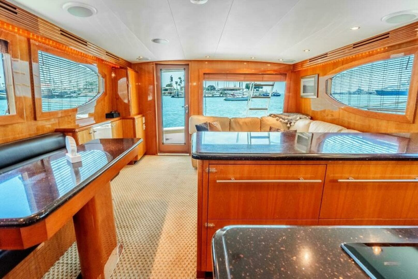 2004 Hatteras 54 Convertible "Reel Ranchin" - Main Salon with Galley