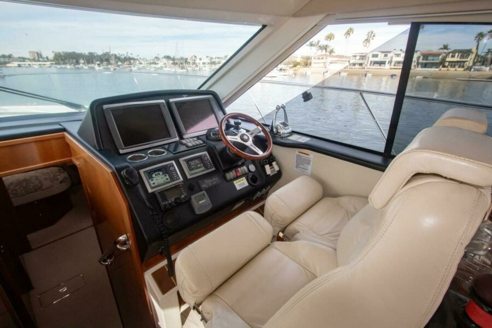 2012 Riviera 50 Sport Yacht - "CONTESSA": Helm Station with Navigation Displays