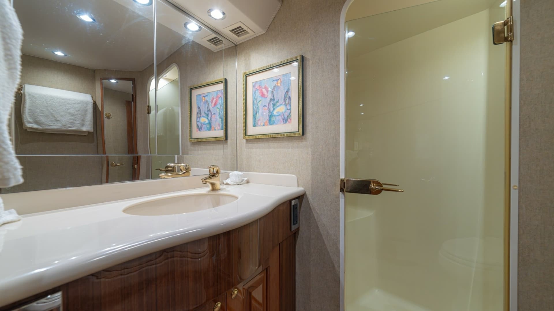 Elegant Yacht Bathroom with Shower