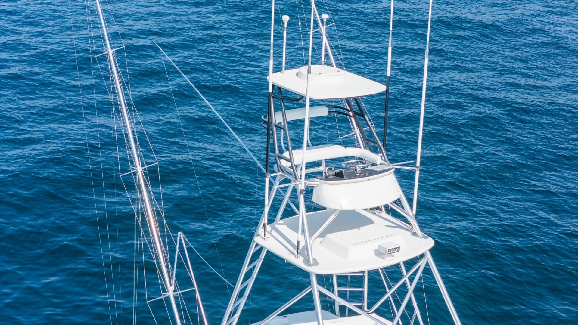 2009 Viking 50 Convertible "Jammin" - Tower Provides Excellent Visibility for Navigation and Fishing.