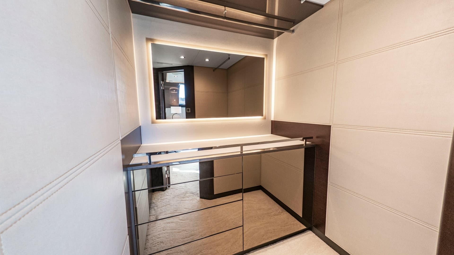 Master stateroom Modern Vanity Area with Mirror