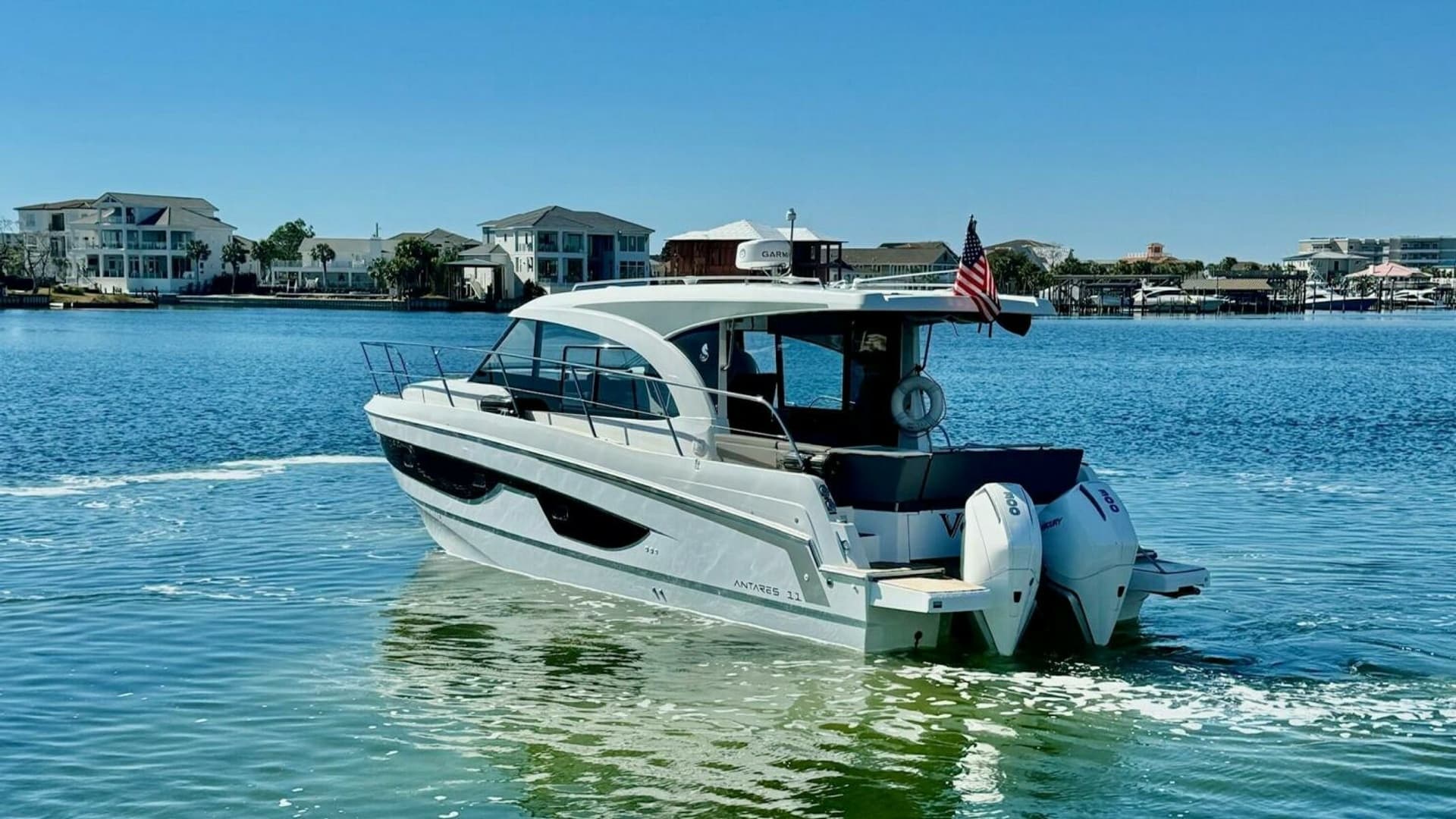 Aft View with Twin Outboard Engines