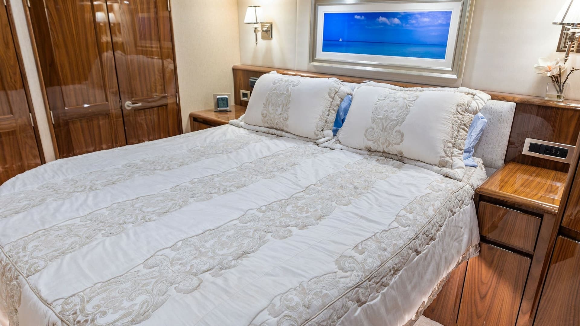 Master Stateroom with Luxurious Bedding