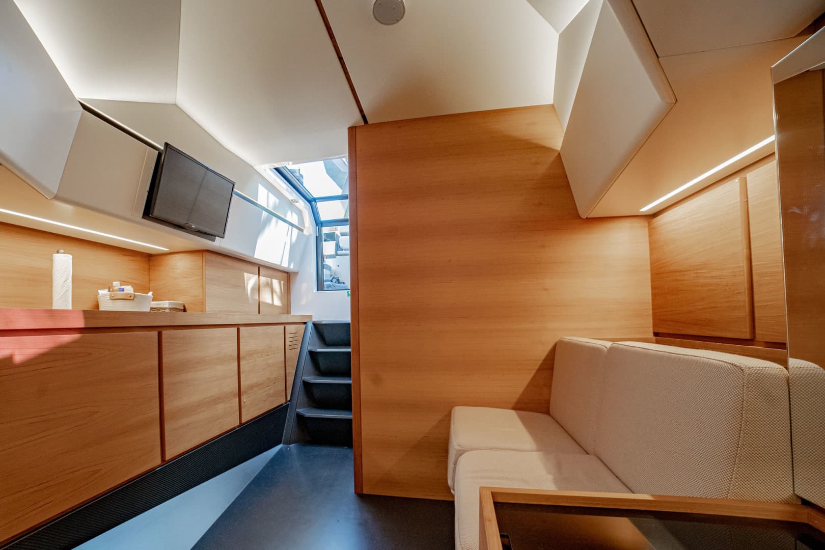 Belowdecks, the Decor is Beautiful and Minimalist