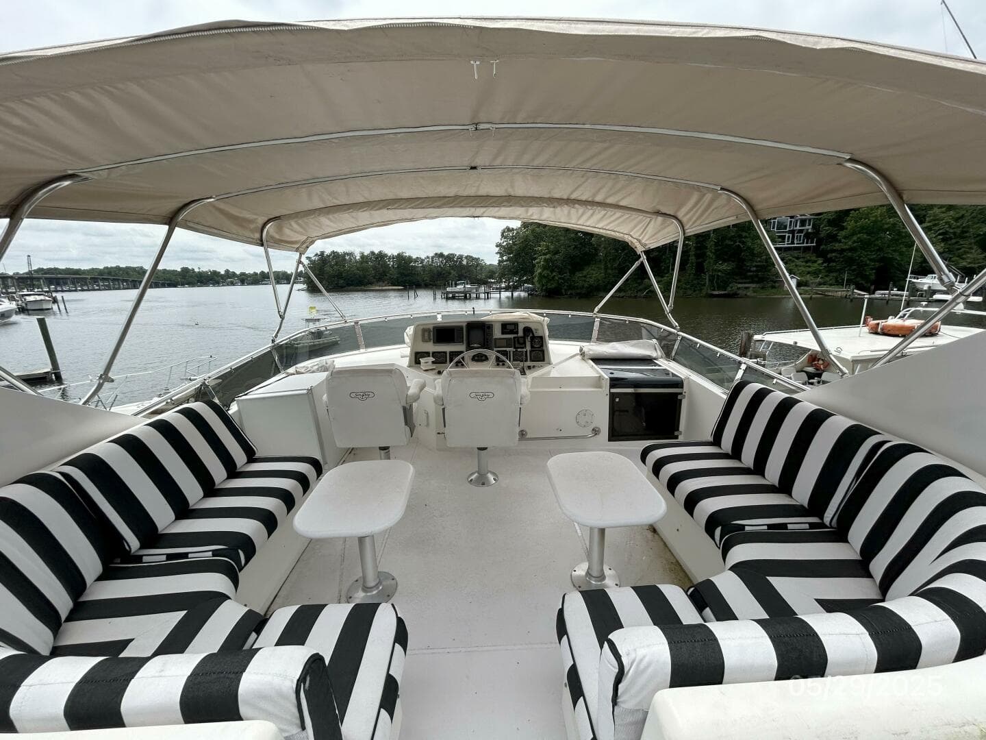 58' West Bay flybridge forward