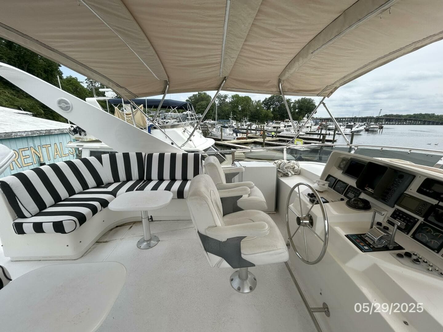 58' West Bay flybridge port