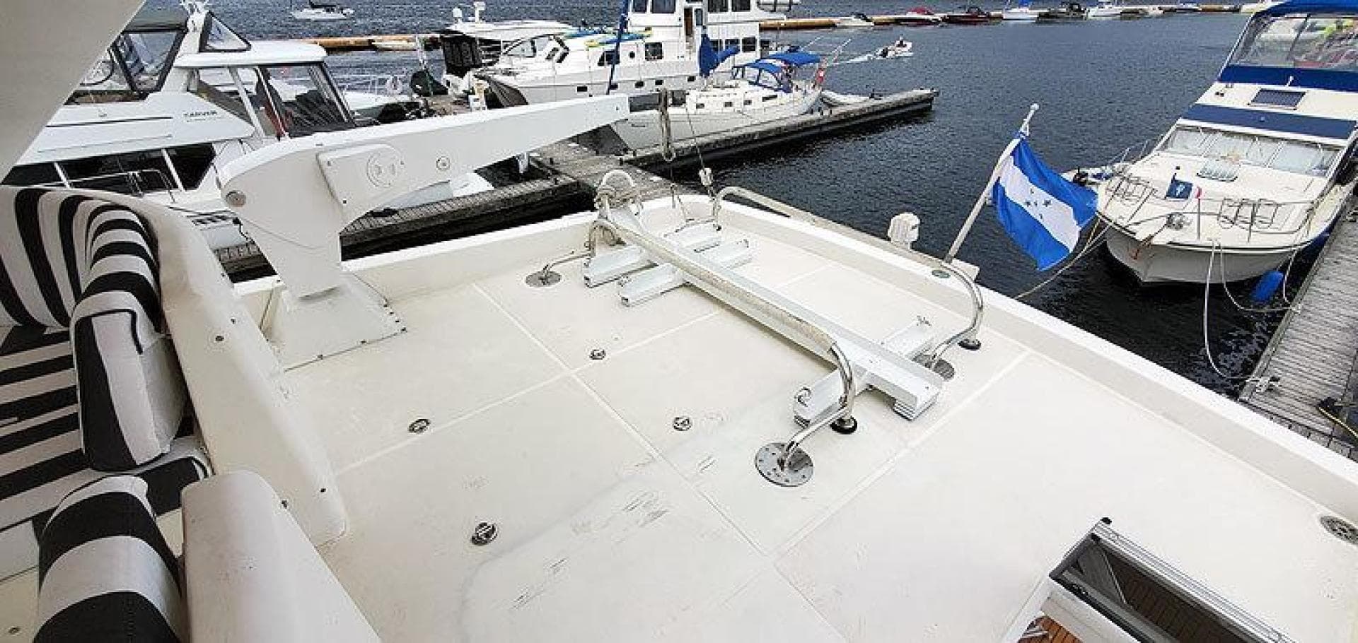 58' West Bay flybridge tender deck