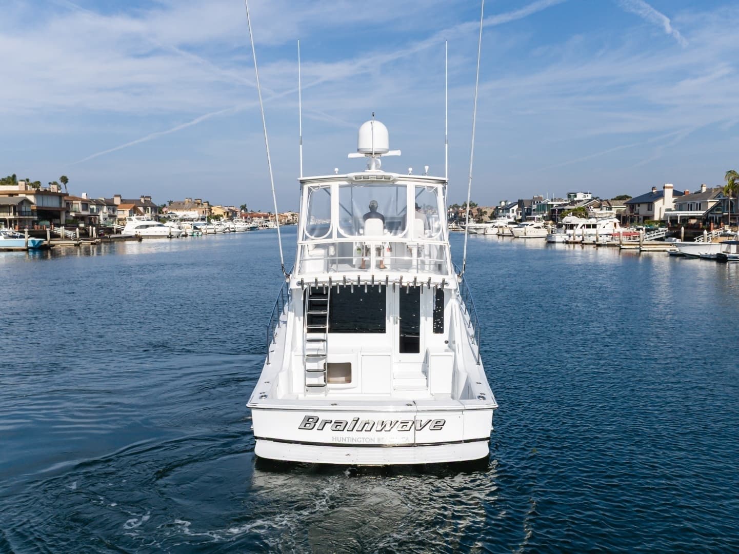 2003 Hatteras 54 Convertible - "BRAINWAVE": Aft View of Hatteras 54 Convertible