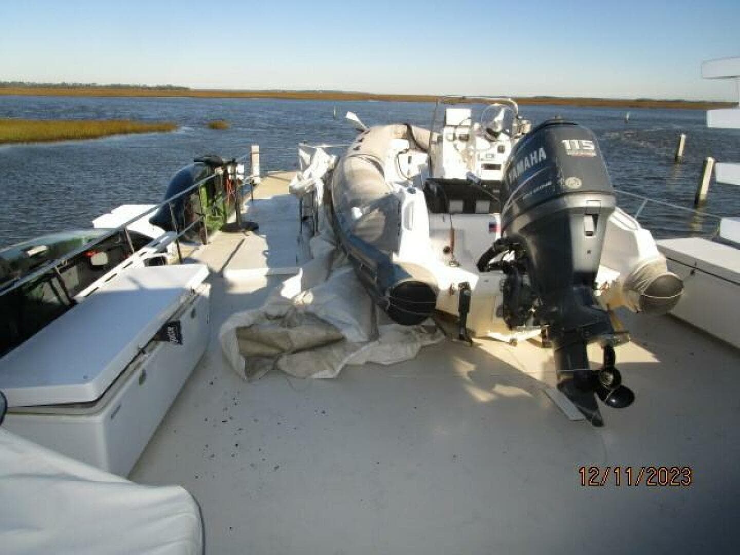 72' DeFever tender deck aft