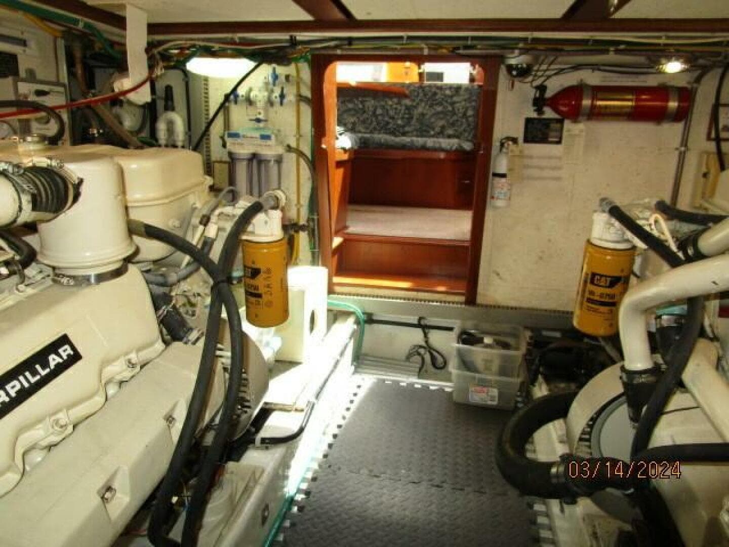 48' Camargue engine room forward