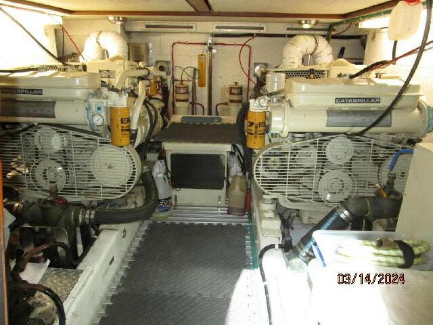 48' Camargue engine room aft