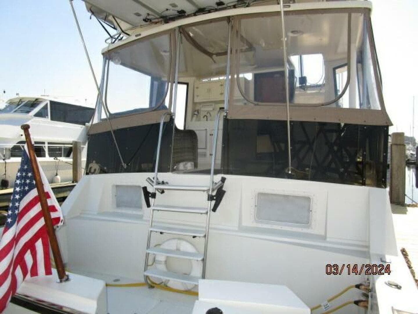 48' Camargue cockpit forward