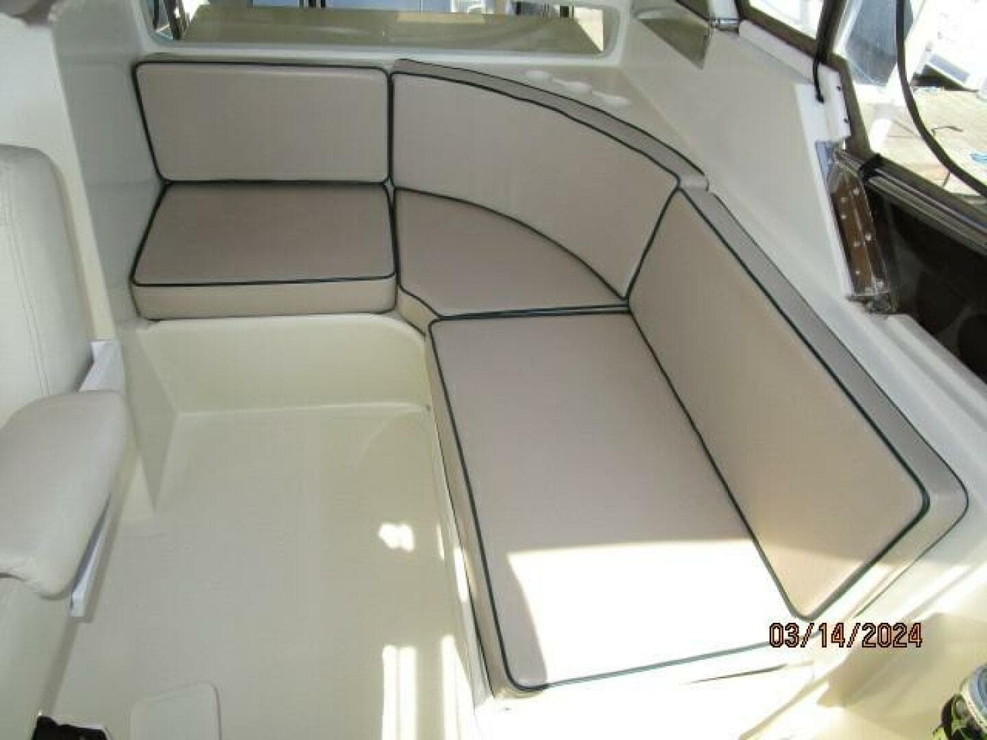 48' Camargue flybridge port seating