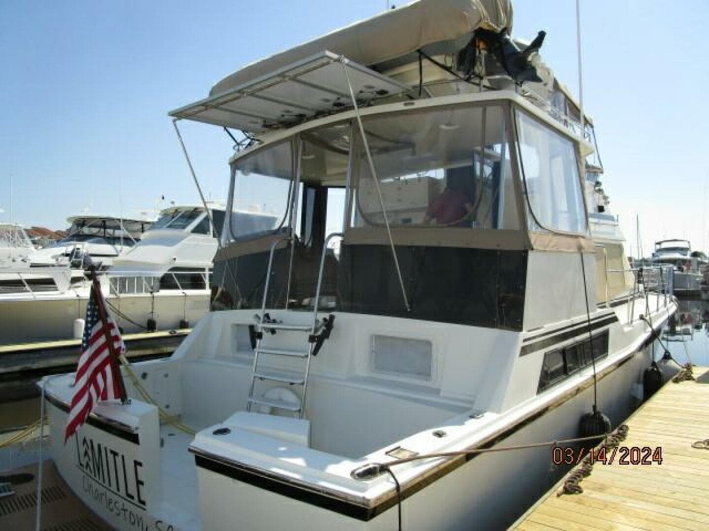 48' Camargue starboard aft profile