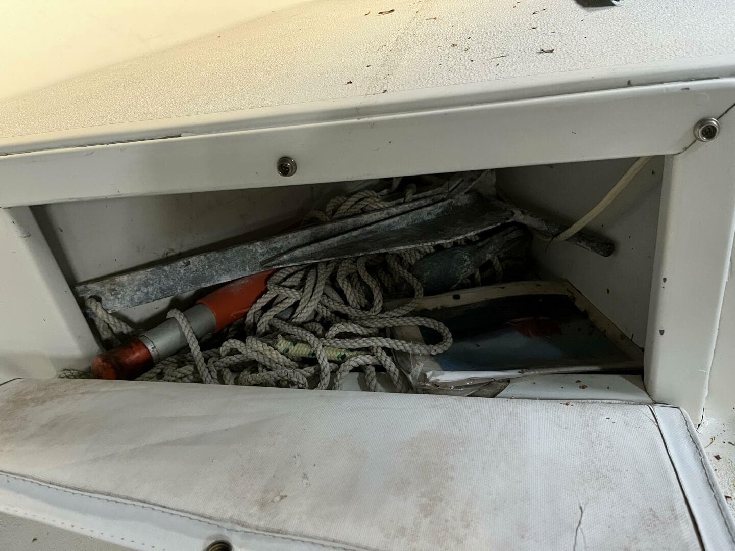 Rope/anchor locker forward