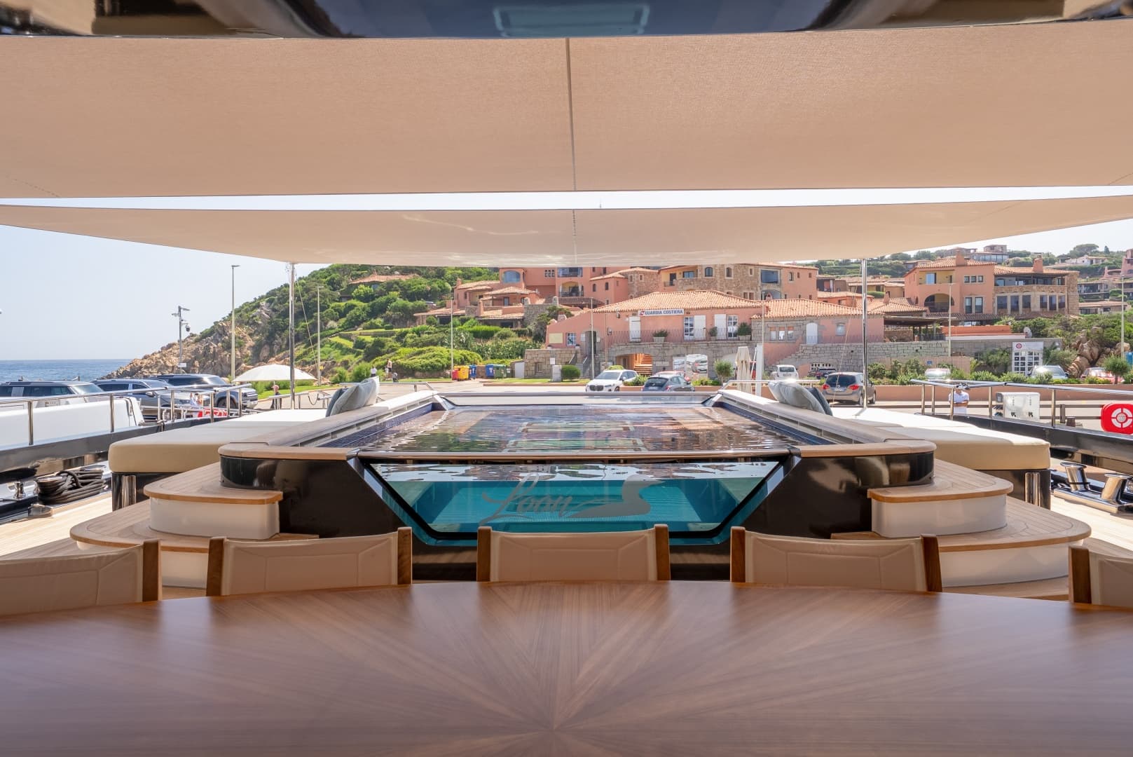 Main Deck Aft Pool, Dining Area and Sunshades