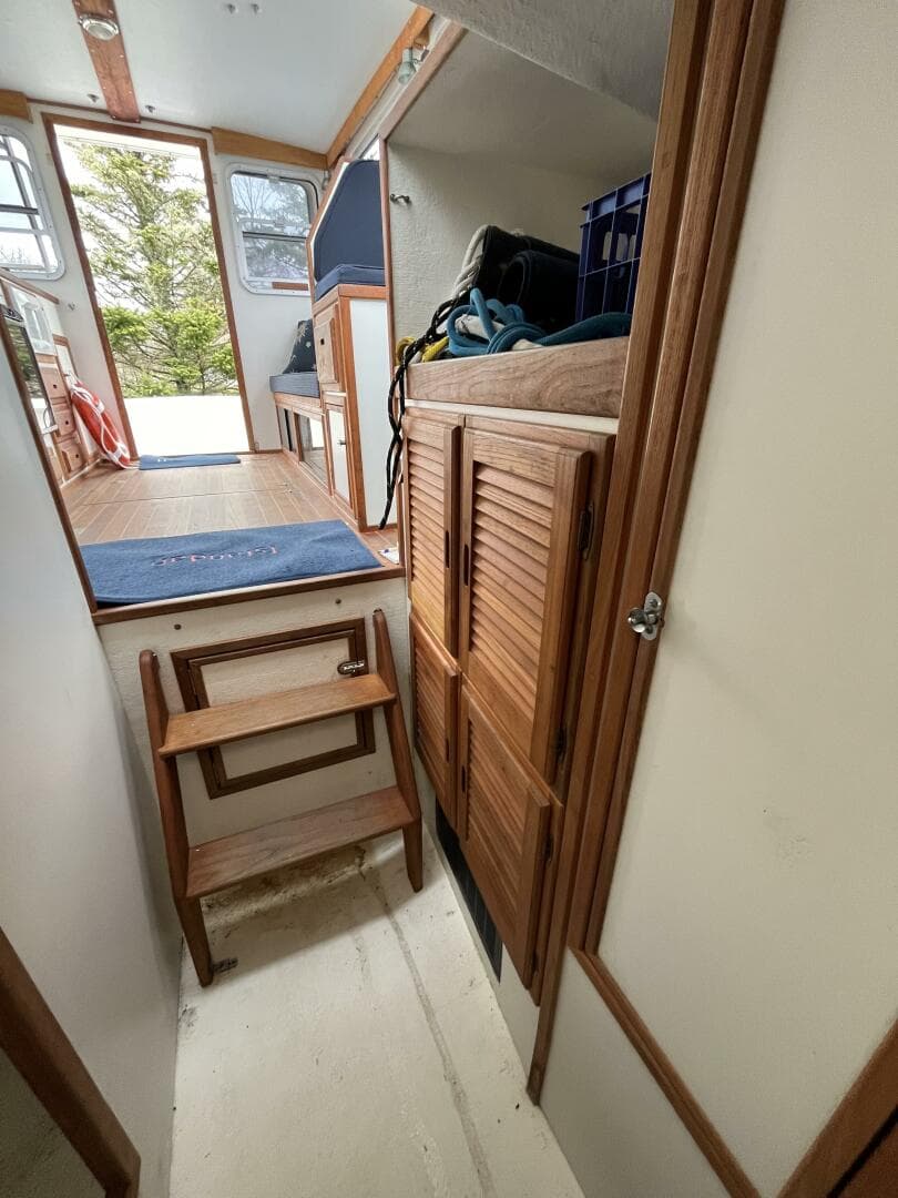 31'Eastern aft cabin lockers portside