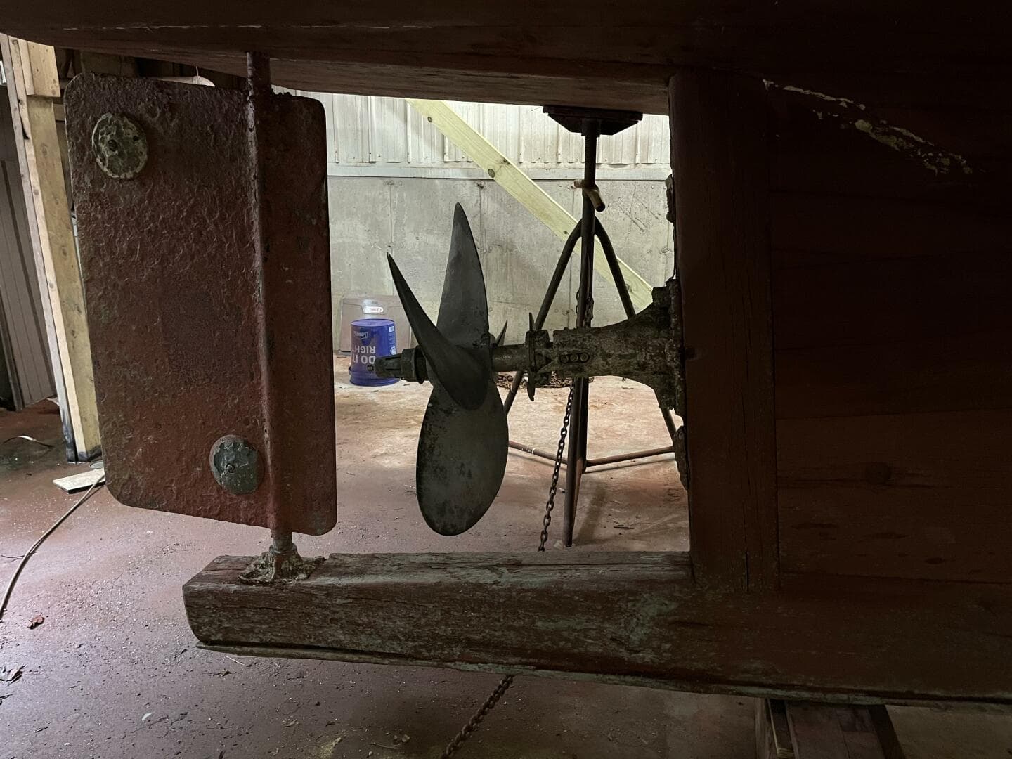 Rudder, propeller, and skeg