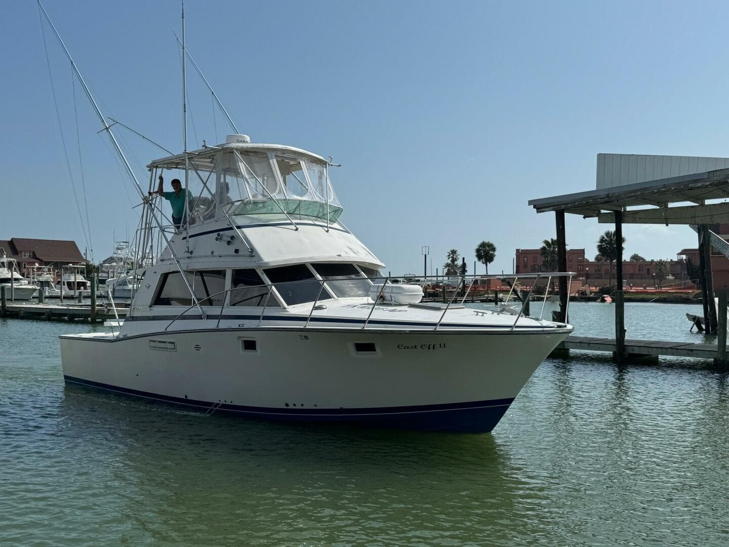 1983 Bertram 385 Convertible- Cast Off II-STBD Bow 1