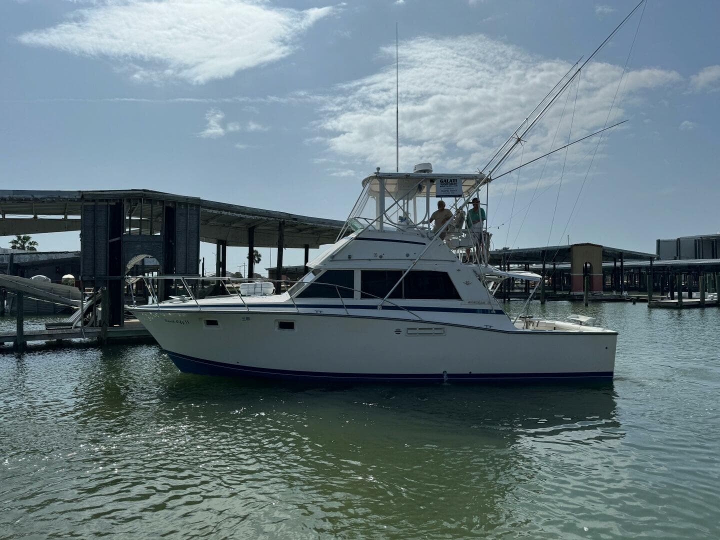 1983 Bertram 385 Convertible- Cast Off II-Port Profile