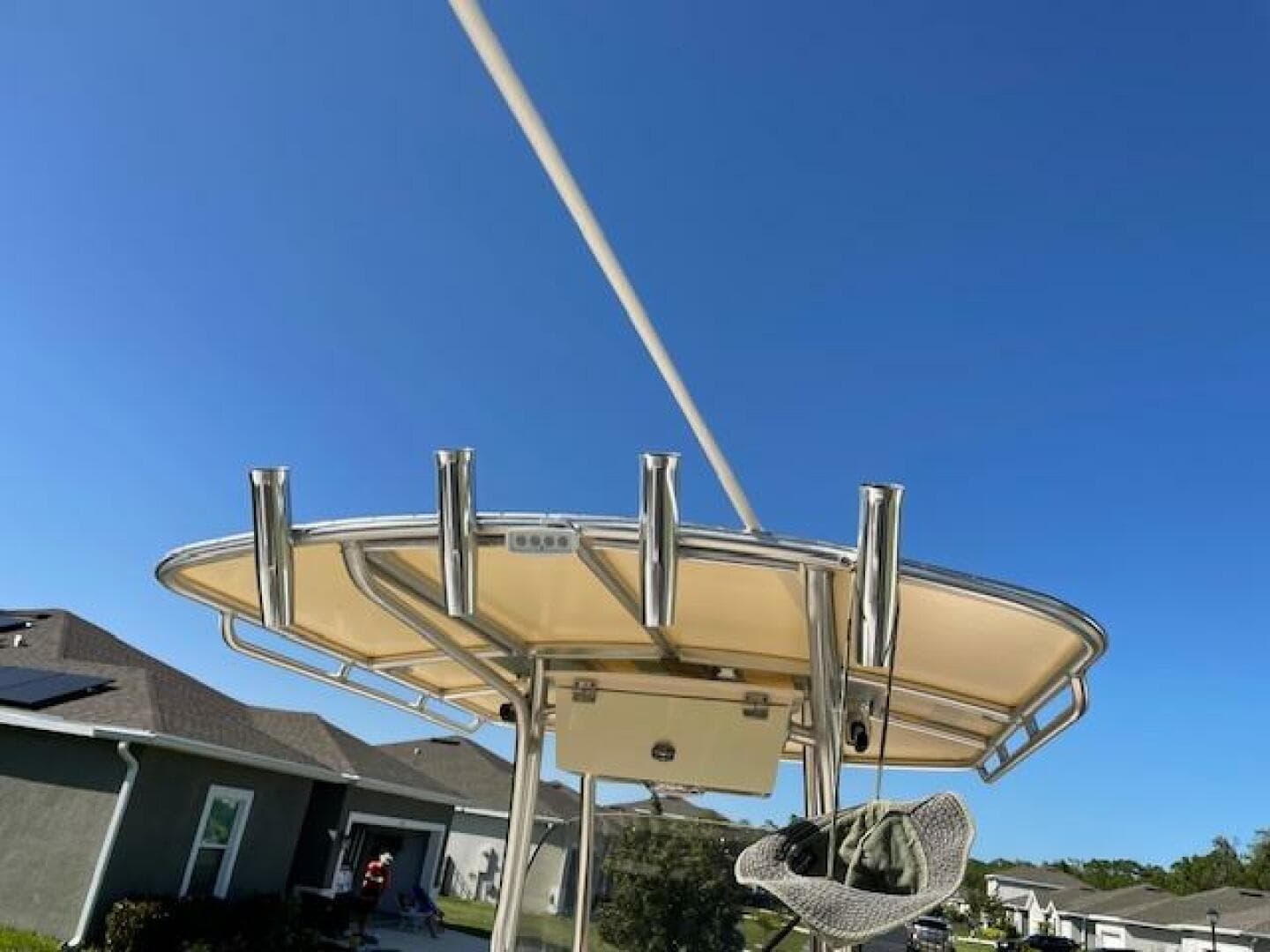 2014 Grady-White Fisherman 257 boat with T-top and rod holders.