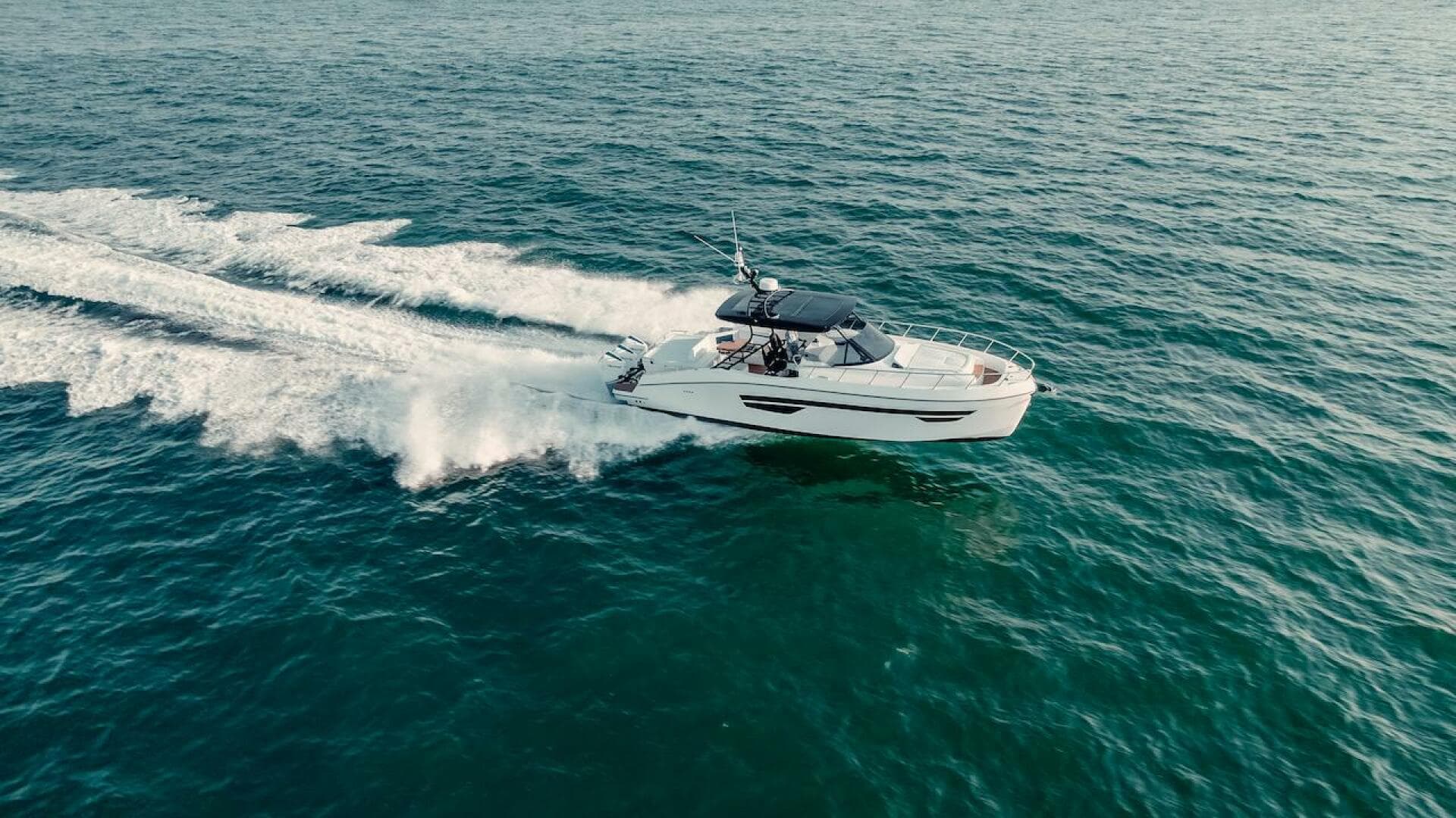 2024 Oryx 379 boat cruising on open water.