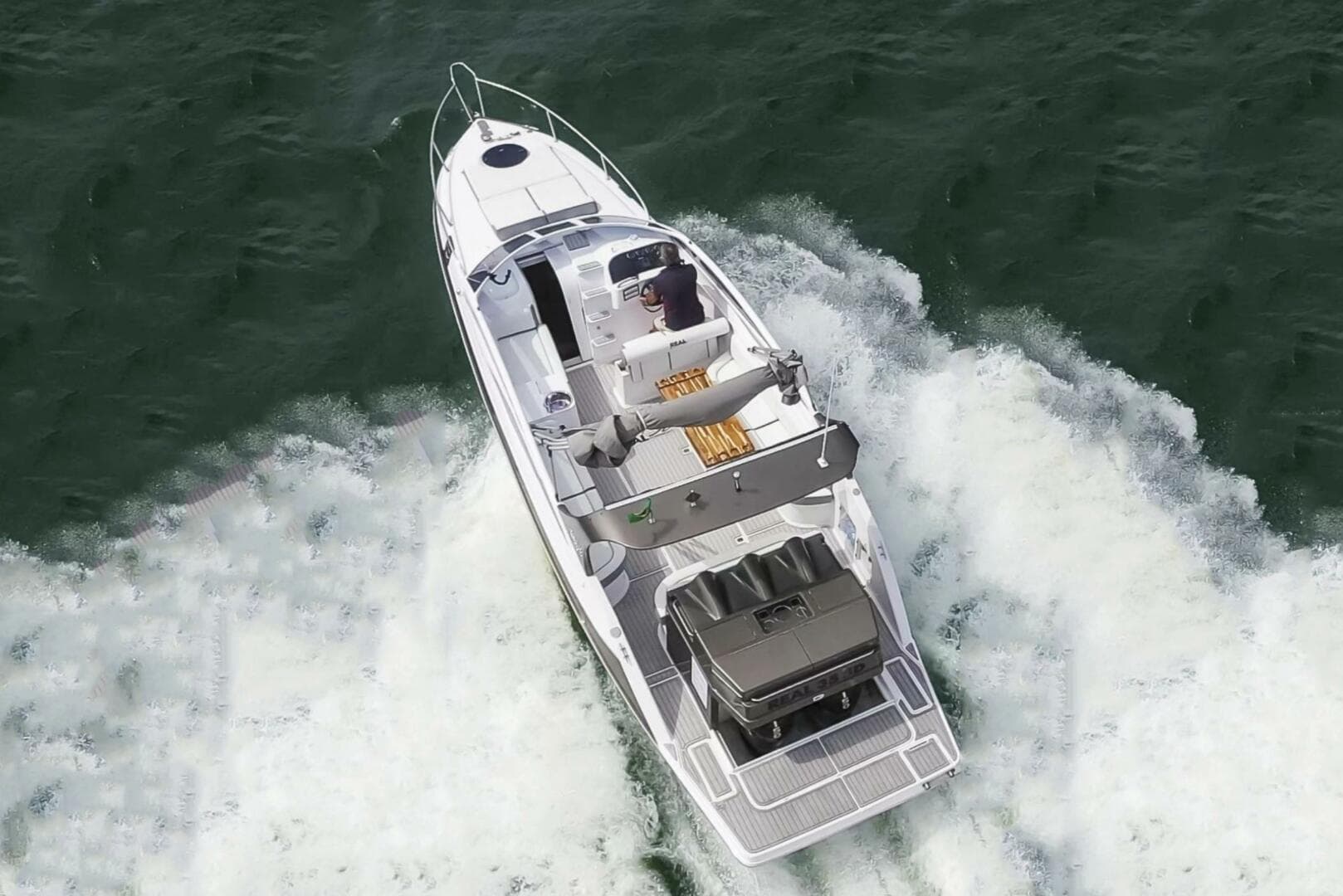 2023 Real 35 Special Deck (SD) boat cruising on open water.