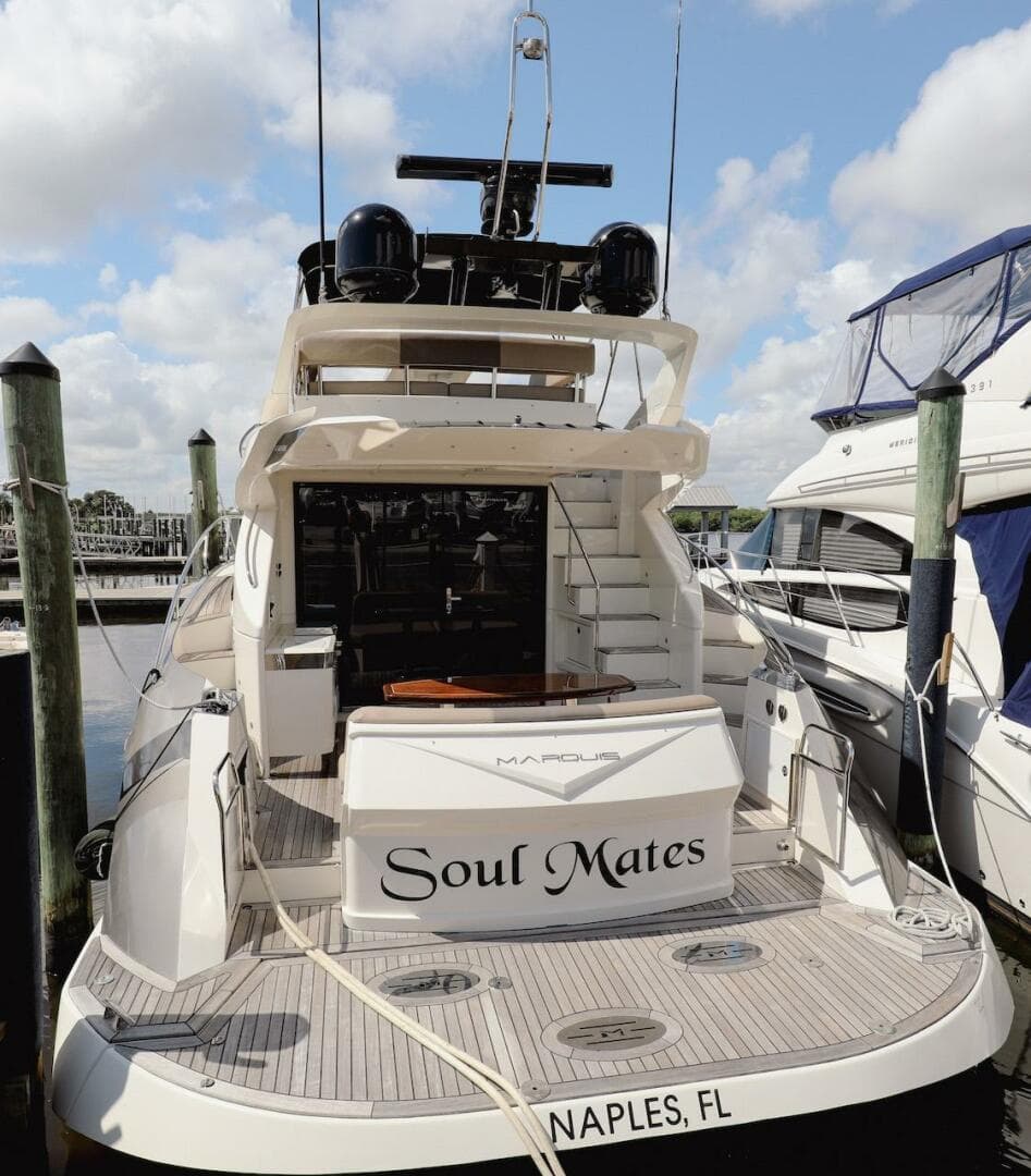 2017 Marquis 500 Sport Yacht Soul Mates docked in Naples, FL.
