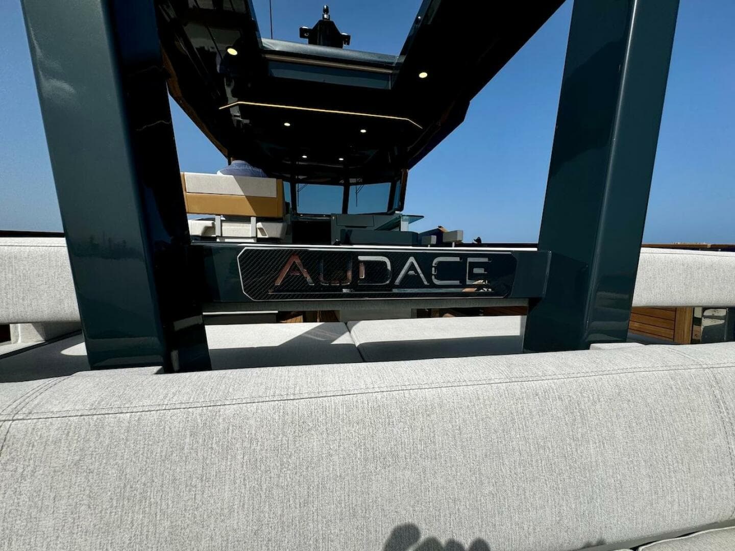 Top view of 2025 Aicon Audace 50 luxury yacht layout.