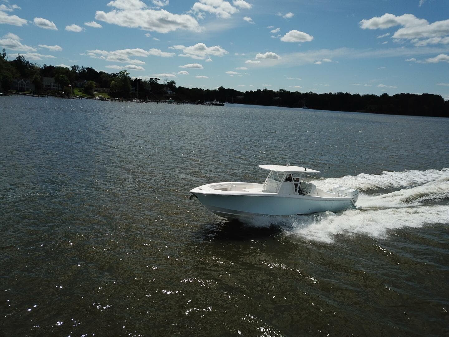 2022 Invincible 39 Open Fisherman Running Forward