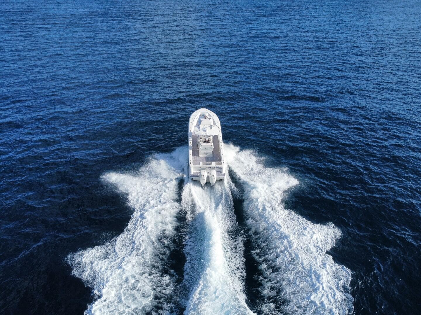 2017 SeaVee 340Z boat cruising on open blue ocean waters.
