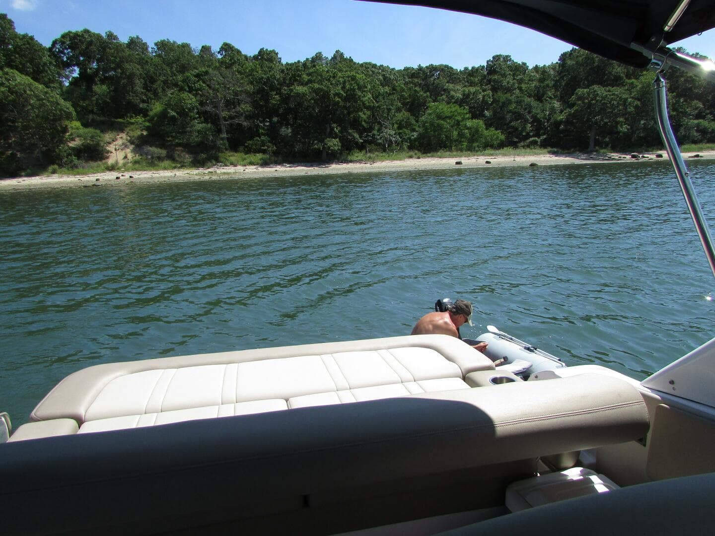 Chaise lounge facing aft