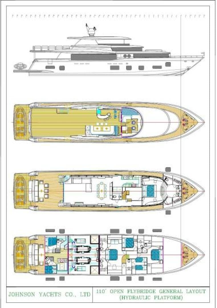2027 Johnson 110' Flybridge w/On-Deck Master