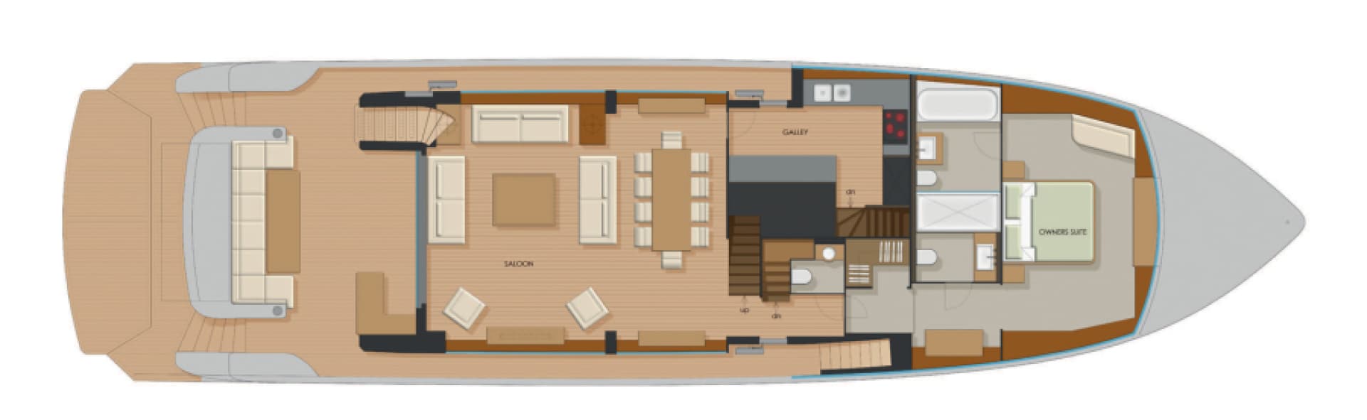 Main deck owner"s cabin layout