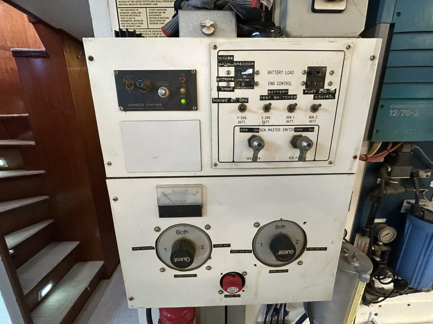 57' DeFever engine room electrical panel