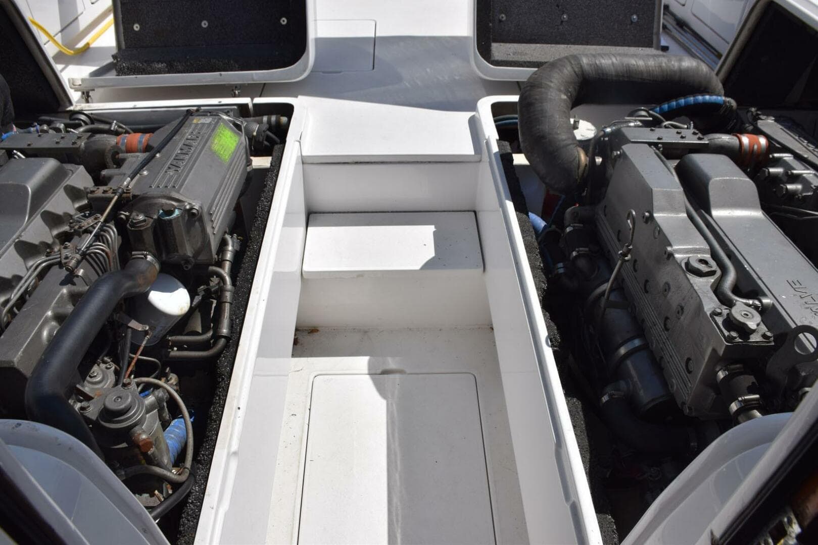 Engine Hatches Up, View Looking Aft