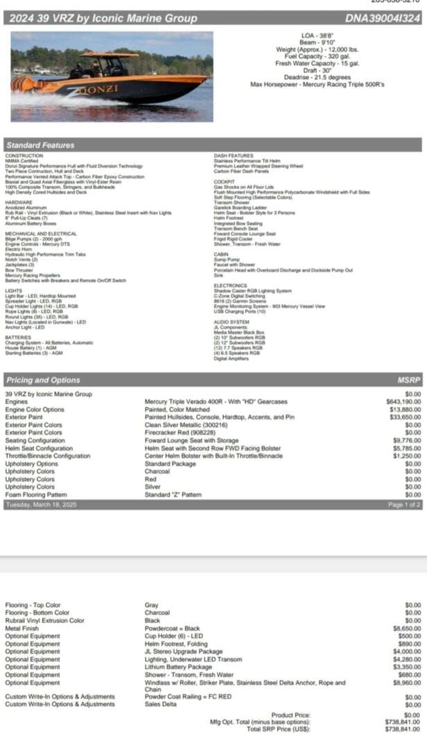 2024 Donzi 39 VRZ