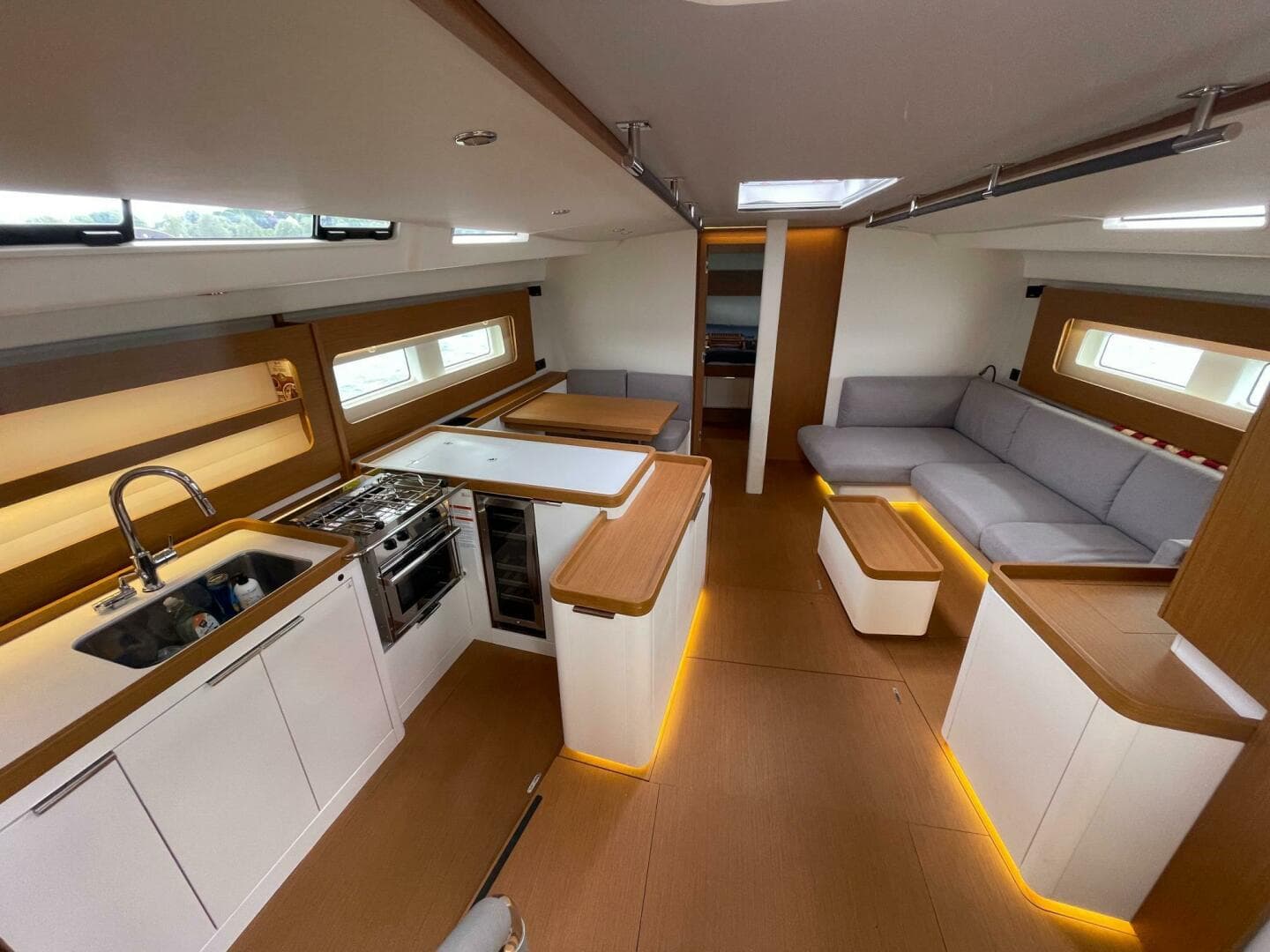 2020 Beneteau First 53 galley and interior cabin