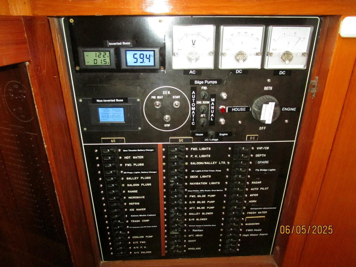 49' DeFever electrical panel