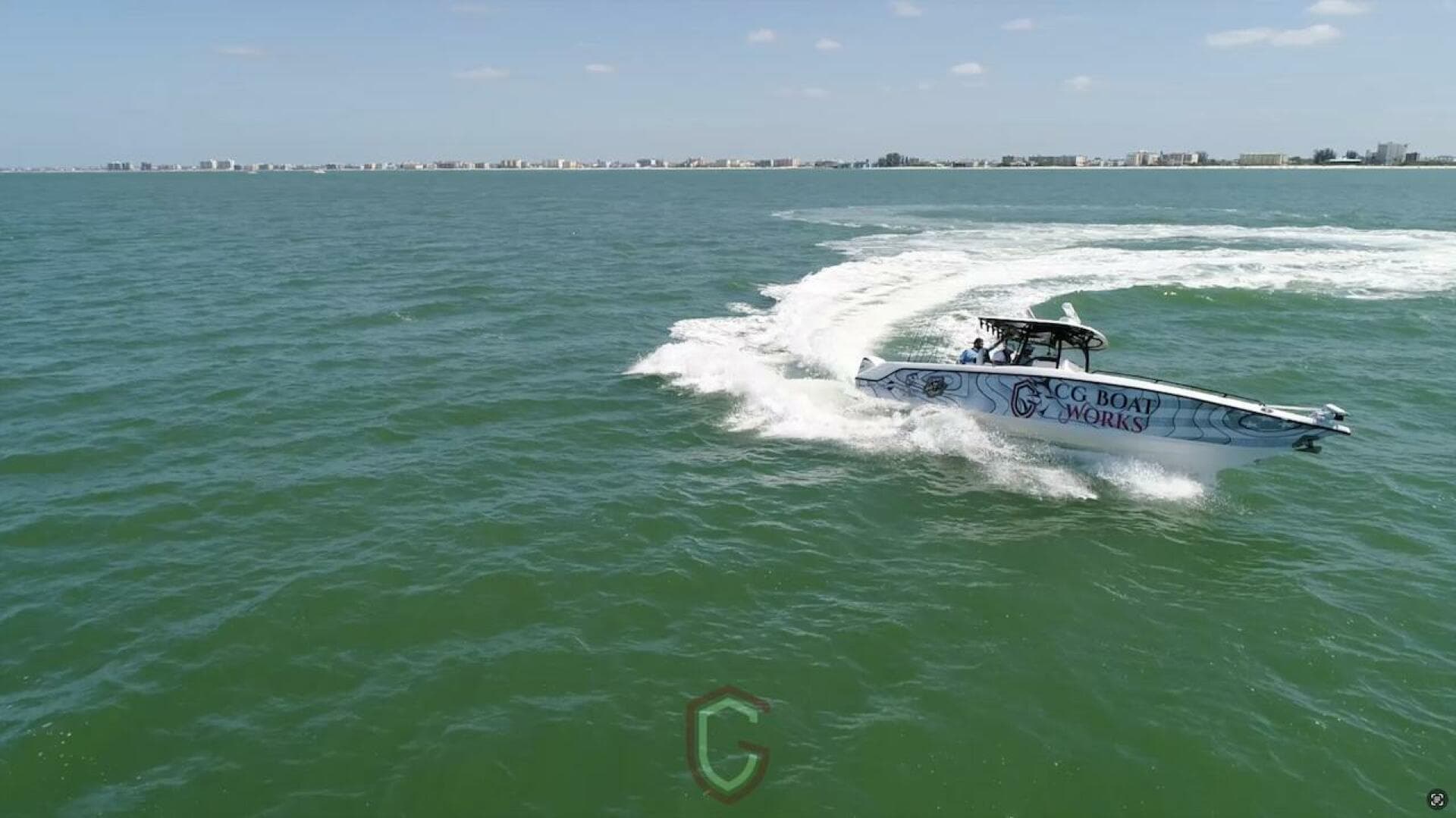 2023 CG Boat Works 35 M-Series cruising on open water.